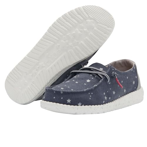 Image of HEYDUDE Girl's Wendy Youth Cat Eye Navy Size 3 | Girl's Shoes | Girl's Lace Up Loafers | Comfortable & Light-Weight