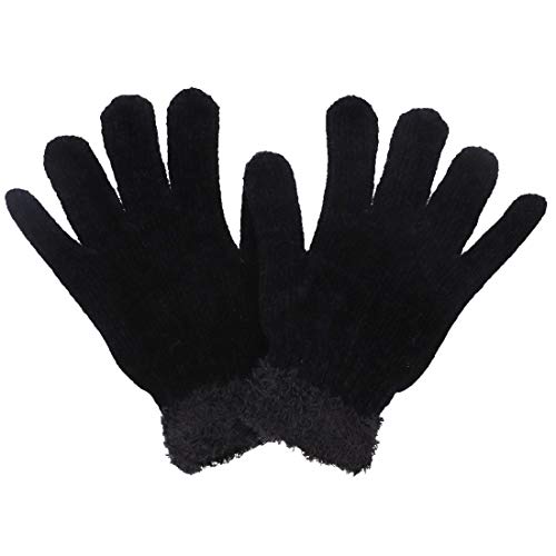 Adult Chenille Gloves with Fur on Top