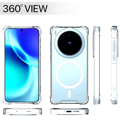 Image of Amazon Basics Back Cover for Vivo X300 5G Mag-Safe Shockproof PC + TPU Protective Case Magnetic Support Bumper Case (Transparent Mag-Safe)