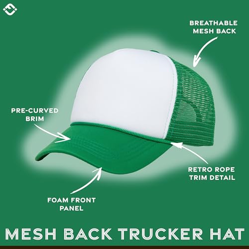 Image of Funky Junque Blank Mesh Foam Lightweight Snapback Trucker Hat | Lightweight Foam Trucker Hat with Breathable Mesh Back, Golf Beach and Street Style, Trendy Trucker Hats for Men