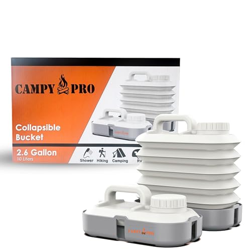 Campy Pro Collapsible Water Bucket, BPA Free Water Jug, Camping Water Bottle, Portable Water Tank for Outdoor, Gardening, Picnic, RV & Camping Essentials, Fishing & Emergency Preparedness Water