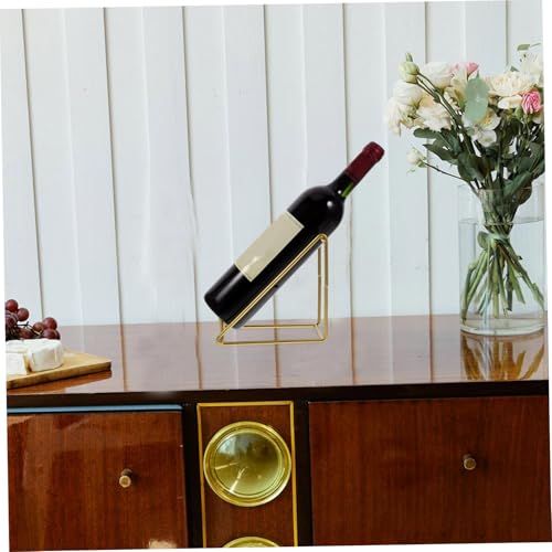 Soporte metálico para 5 botellas de vino dorado miniatura 4