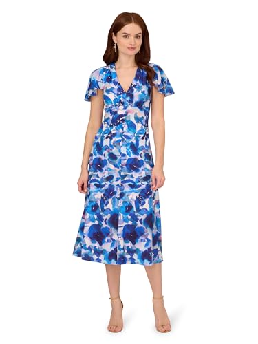Adrianna Papell Women's Printed Chiffon Midi Dress