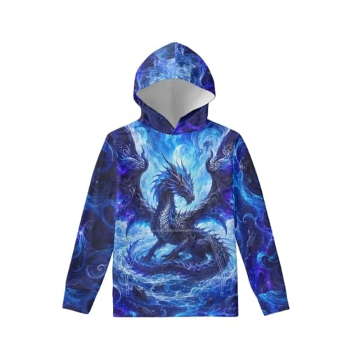 Image of WELLFLYHOM Boys Hooded Sweatshirts Hoodie Pullover Cool Graphic Crewneck Blouses Size 6-16