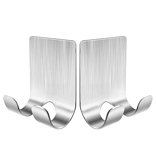 Razor Holder for Shower,(2Pcs)Shower Razor Holder, Shower Razor Hook,Stainless Steel Utility Hooks for Towel?Loofah, Plug, Keys, Robe ,Coat,Kitchen and Bathroom Supplies?Waterproof ?Self Adhesive