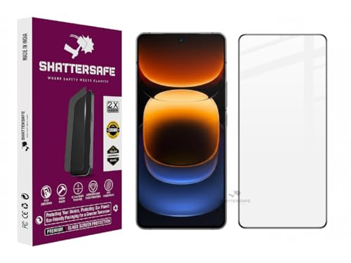 Image of Shattersafe Oleophobic Tempered Glass Screen Protector Compatible For IQOO 12 5G [Pack of 1]. Edge To Edge Full Screen Protection With Easy Installation Kit & Case Friendly Fit.