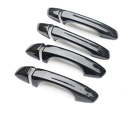 Embellecedor de manija para Skoda Octavia A7 con elegante diseño cromado de fibra de carbono