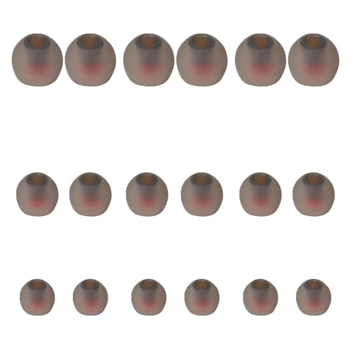 Image of 9 Pairs Earbud Tips,Silicone Replacement Earbud Tips Inner Hole 3.8mm -5.5mm, Headphone Ear Cover Fit Most in-Ear Headphones,Black Red(SML)