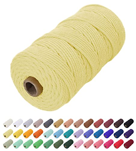 Uiopa Macrame Cord 2mm x 200m, Thick Rope Yarn Natural Cotton Cord, Macrame String for DIY Crafts Plant Hangers