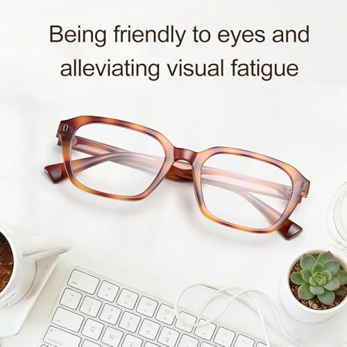 Image of Dollger Blue Light Glasses Men Vintage Thick-Framed Rectangle Non-Prescription, For Computer,Gaming, Phone Use