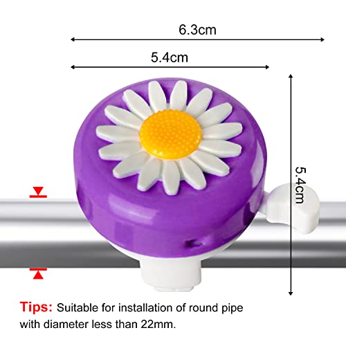 NINVVS 2 Pcs Children's Bicycle Bells, Flower Bicycle Bells, Cute Toddler Bells - Image 2