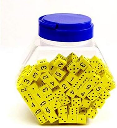 16Mm Foam Dice Tub of 200 Yellow Spot & Number