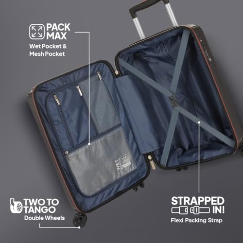 Image of American Tourister Robotech Sport|Small Size Cabin Trolley Bag (55 cm)|360 8 Wheel Spinner Travel Luggage|Hard Case Polycarbonate Suitcase|Recessed TSA Lock|Black