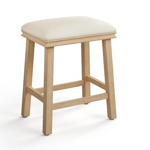 Image of PHI VILLA Counter Height Bar Stools, Solid Wood Barstools, 1PC