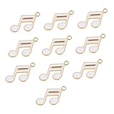 [CTIRCHIU] 10個 エナメル音符チャーム ジンク合製 耐久性 ペンダント ブレスレット ネックレス用 ジュエリー ハンドメイドアクセサリー レディ