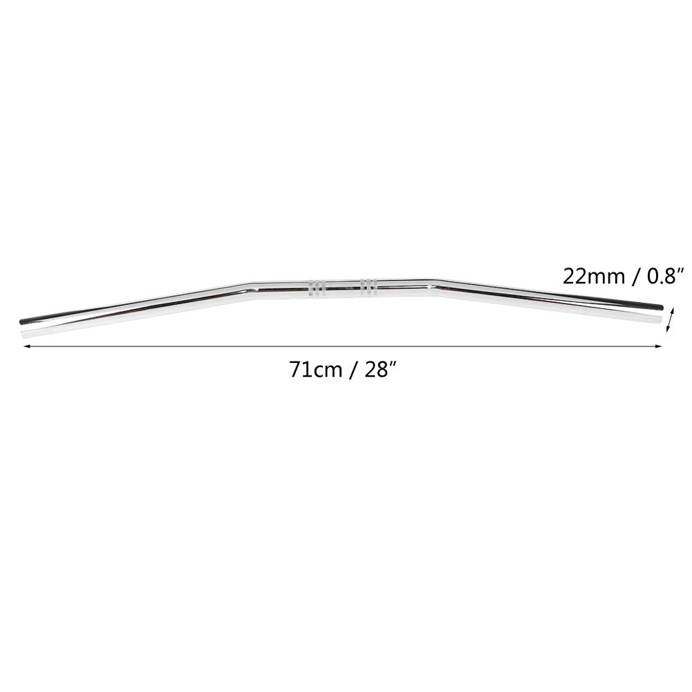 KIMISS Manubrio per moto in ferro 7/8 pollici 22MM Drag Bar Manubrio nero argento(Argento)