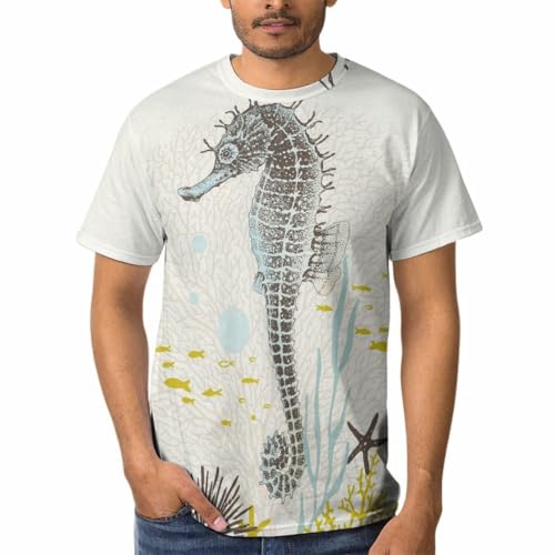 T-Shirt Hippocampe Rétro Homme : Fini les Hauts Basiques sans Forme