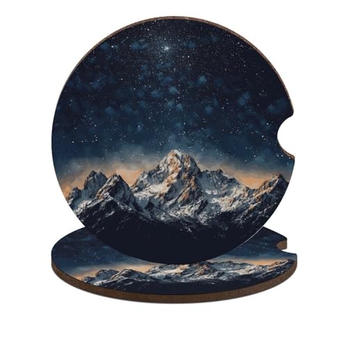 Posavasos para autos 2.6 pulg impresión Starry Night 2 pzas miniatura 1