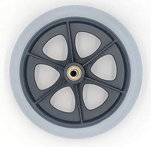Wheel Replacement Parts For Wheelchairs Walker Wheels,Suit For 5/16 Inch Shaft,1 Pair 8 Inch X 1 Inch #TOP4