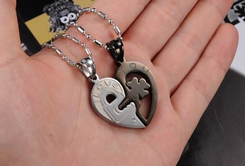 Sunnyhouse Titanium Open Your Heart I Love You Key And Lock His & Hers Couple Pendant Necklace #TOP3