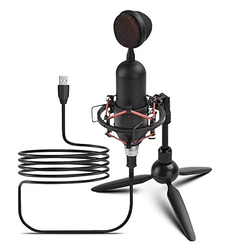 Pyle Professional USB Cardioid Condenser Microphone - Audio Mic w/USB Cable, Built-in Pop Filter, Adjustable Desktop Stand - for Gaming, Streaming, Podcasting, Studio Pyle Professional USB Cardioid Condenser Microphone - Audio Mic w/USB Cable, Built-in Pop Filter, Adjustable Desktop Stand - for Gaming, Streaming, Podcasting, Studio