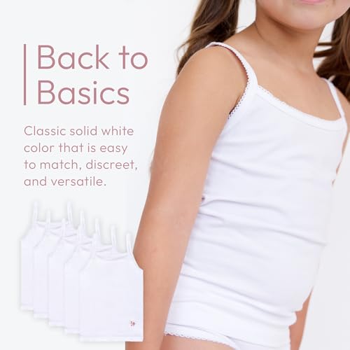 Feathers Girls Undershirts Tagless Camisoles - 5 pk Super Soft Cotton Cami Girls Tank Tops3