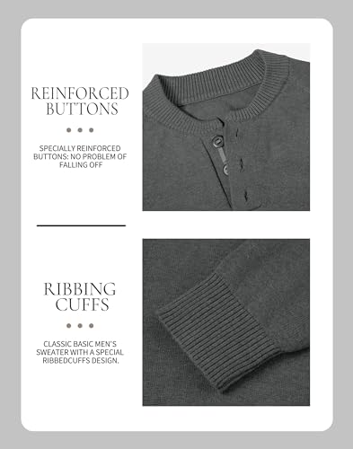 Pioneer Camp Men's Henley Knit Sweater Long Sleeve Button Pullover Sweaters Casual Lightweight Slim Fit Henley Sweaters3