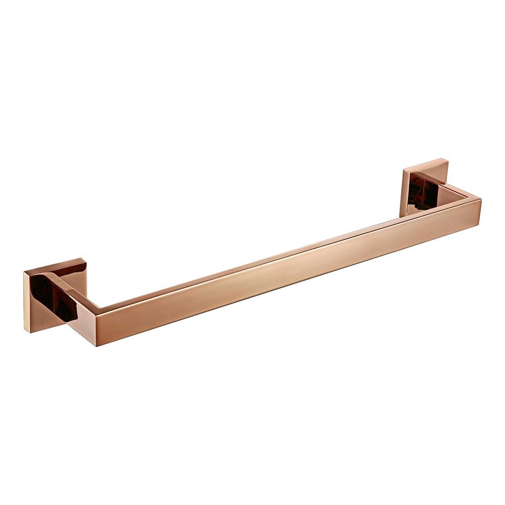 Estante de montaje en pared y toallero oro rosa contra el desorden
