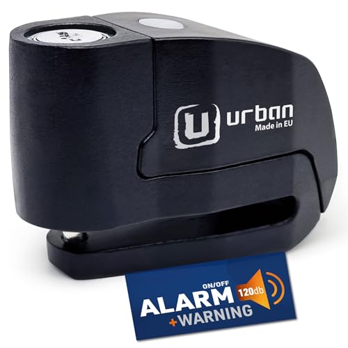 URBAN UR6B Candado Moto con Alarma Inteligente | Antirrobo Disco Más Eficaz | Hi-Tech, 120db, LED, Warning Sensibilidad A+, Pila CR2 Larga Duración, Más Impermeable, Pinza 6mm Universal Scooter Bici