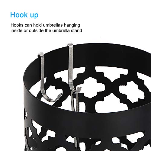Nex Umbrella Stand Rack, Metal Umbrella Holder For Entryway, Free Standing Canes Walking Sticks Storage With Drip Tray And Hooks For Home, Office #TOP3