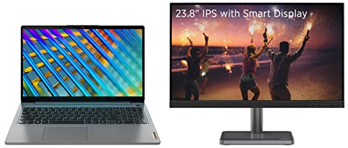 Image of Lenovo IdeaPad Slim 3 Intel Core i3 11th Gen 15.6 inch (39.62cm) FHD Thin & Light Laptop (8GB /512GB SSD /Windows 11 /Office 2021 /2Yr Warranty /3months Game Pass, 82H802FJIN + 24 inch IPS FHD Monitor