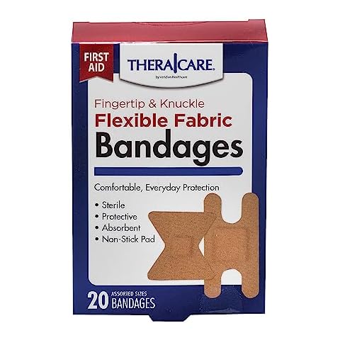 Thera|Care Flexible Fabric Fingertip and Knuckle Bandages | Fingertip and Knuckle, 20 Count Cover
