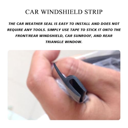 Image of 1.7M /5.6Ft Windshield Cowl Rubber Seal Strip, Front Rear Panel Black Molding Trim Strips, Car Weather Window Door Seal Stripping for Most Cars Trucks SUVs (H-Shape)