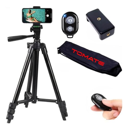 Tripé para Câmera e Celular com Nível Bolsa e Suporte de celular Kit Tripod com controle remoto sem fio
