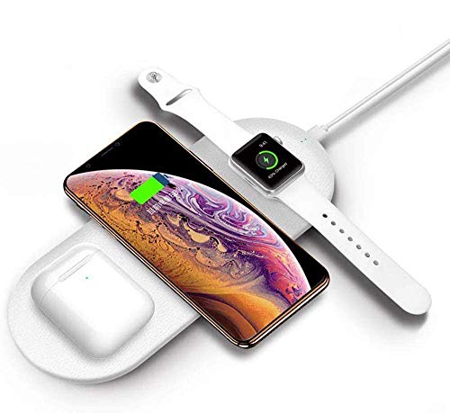 Wireless Charger Charging Pad Kompatibel mit Airpods/Apple Watch Serie 5/4/3/2/1 / iPhone 11/11 Pro / 11 Pro Max/XR/X / 8 Galaxy Note 10/9