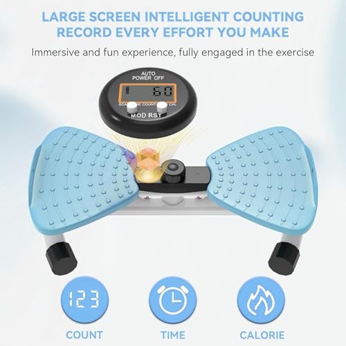 Einstellbare Taille Twister Maschine für Frauen & Männer - geräuschlos Ab Twister Board für Home Gym, 220 lbs Kapazität mit digitaler Anzeige zu verfolgen Zeit,und Kalorien verbrannt (Blau)