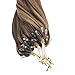 Sunny Remy Micro Loop Extensions 100% Real Human Hair Micro Ring Human Hair Extensions Brown with Blonde Highlights Microbead,Straight Hair 50G/pack 16inch