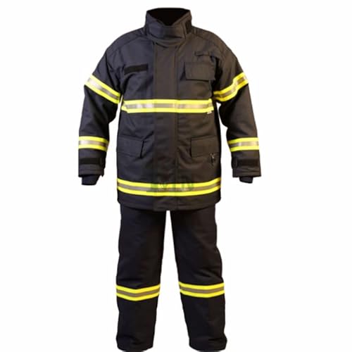 SafeGuardian Firefighter Suit Turnout Gear Jacket/Pants w/Overall straps Fireman Outfit, Fire