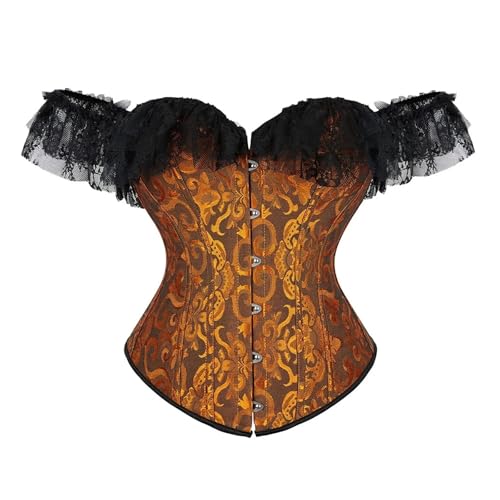Corset serré en dentelle femme curcuma taille S rigide