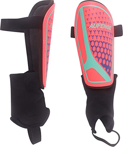Aufense Soccer Shin Guards for Toddlers Kids - Durable Shin Pads with Ankle Protection for Ages 2-14 Boys and Girls (Pink, XS)