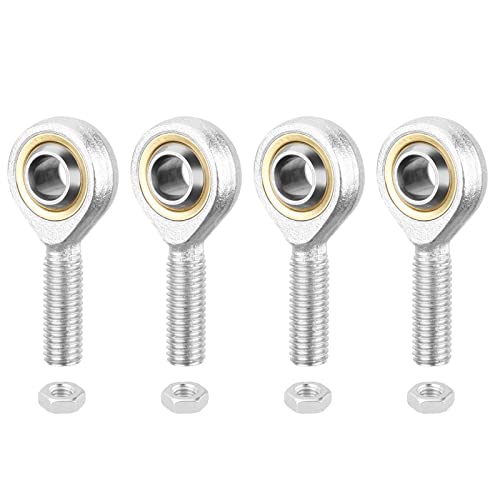 HiPicco SA6T/K Rod End Bearing, 4pcs 6mm Bore Self Lubricating M6x1.0mm Metric Male Thread Right Hand Heim Joint with Jam Nuts