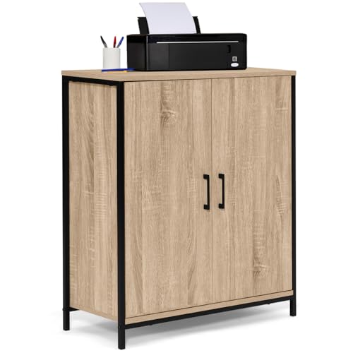 IDMarket - Armario bajo DETROIT 2 puertas diseño industrial