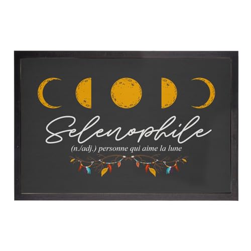 Paillasson noir amour de la lune pour une entrée poétique