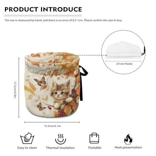 Image of Xoenoiee Fall Leaf Tea Cozy Tea Cosy for Teapots Keep Warm Cat Butterfly Teapot Cover Insulated Kettle Cover for Home Kitchen Table Decor