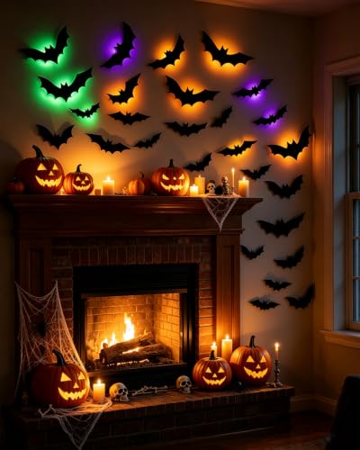 Amazon – ECOHDT 48-Piece Halloween Bat Decor w/ 12 LED String Lights - image 9