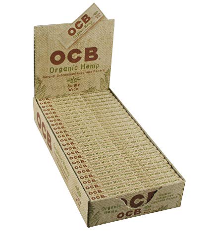 OCB Organic Hemp Rolling Papers Single Wide Size - Full Box (24 Books)