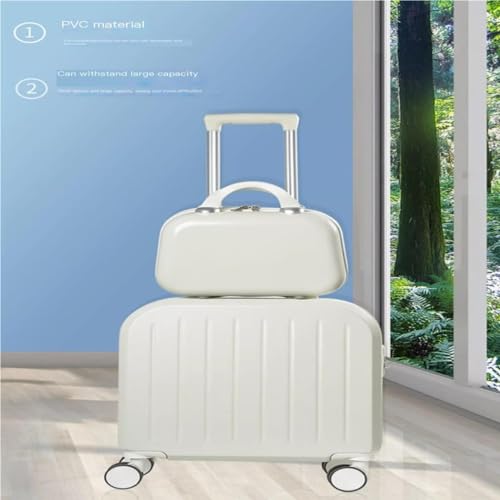 PANKERS Suitcase Business Trip Small 18-inch Suitcase Women's Fashionable Boarding Suitcase Zipper Travel Trolley Case Suitcases, Green4