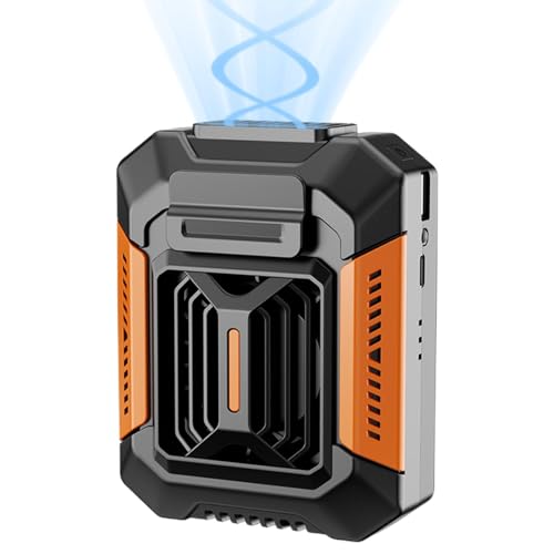 Kuxiptin Amplio de tamaño con luz, ventilador de tamaño | Ventilador de enfriamiento enfriador de aire de tamaño USB recargable | Cargador temporal de teléfono de larga duración de
