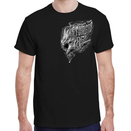 Biker Life Clothing 2025 Sturgis Motorcycle Rally Smokin' Skull T-Shirt2