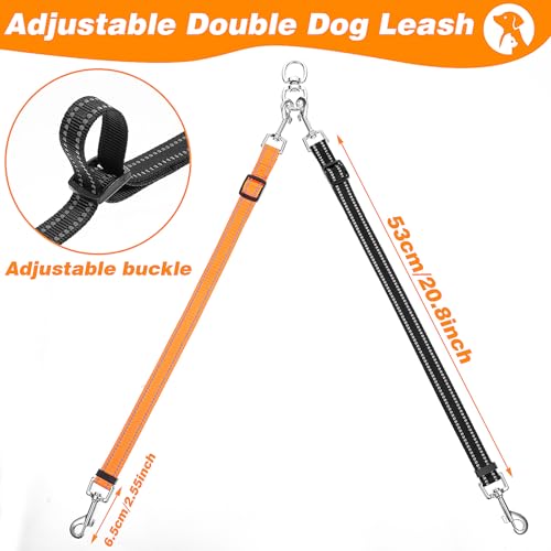 AHQiZFX Verstellbare Hundeleine für Zwei Hunde - Doppelleine mit Koppler für Kleine Hunde und Welpen
